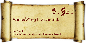 Varsányi Zsanett névjegykártya