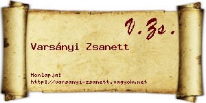Varsányi Zsanett névjegykártya